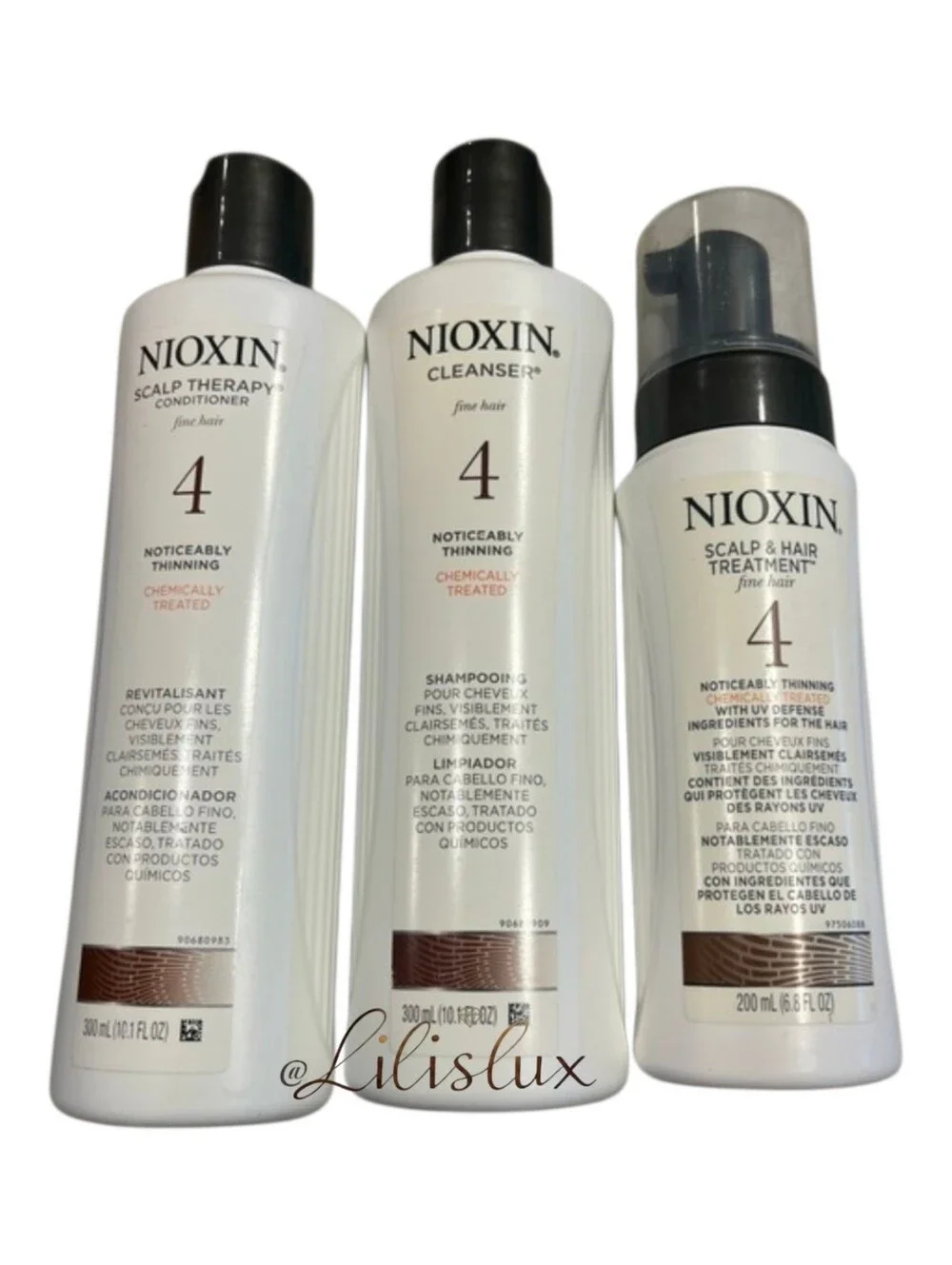 Nioxin System 4 -With Shampoo Conditioner And Treatment 3pc Set *Open Bottles